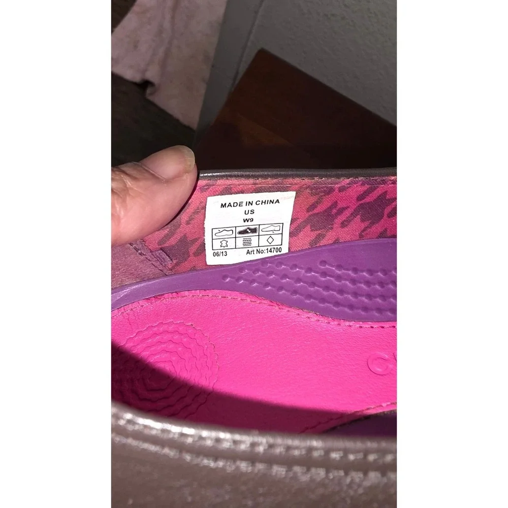 Crocs Women's‎ Brown/Gray Wedge Heels Comfort Shoes Size 9